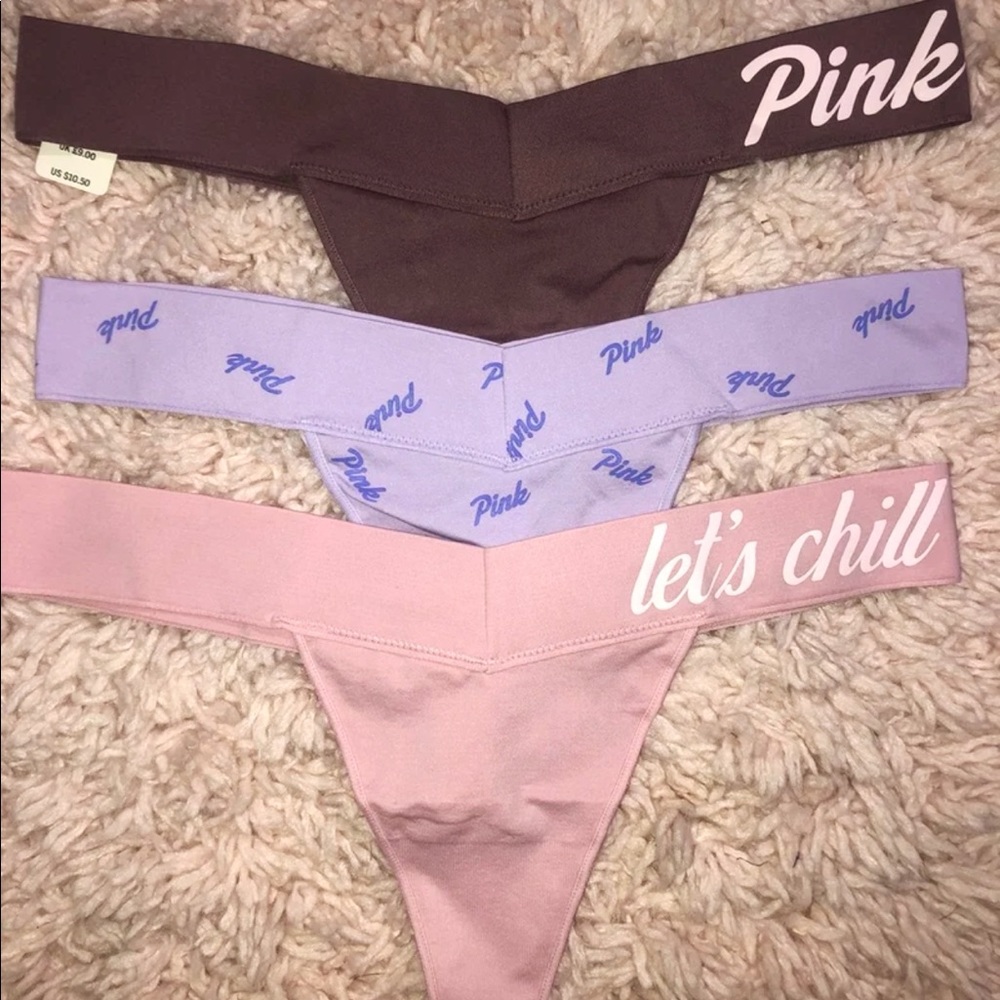 VS Pink Cool & Comfy Seamless Thong Bundle